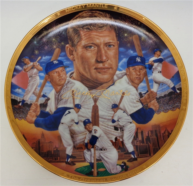 Mickey Mantle Unsigned 10" Plate