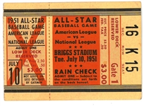 1951 MLB All Star Game Ticket Stub