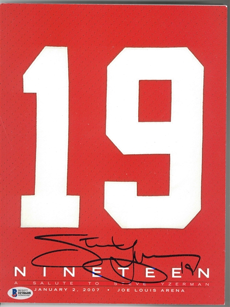 Steve Yzerman Signed "19" Limited Edition Book