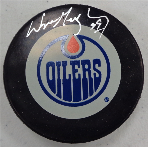 Wayne Gretzky Autographed Oilers Puck