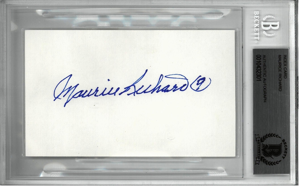 Maurice Richard Autographed 3x5 Index Card