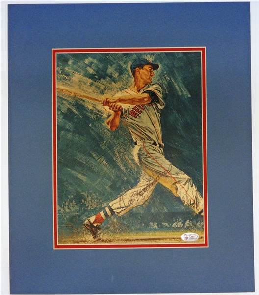 Ted Williams Autographed Matted Photo