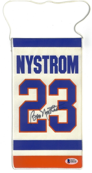 Bob Nystrom Autographed 5x10 Mini Banner