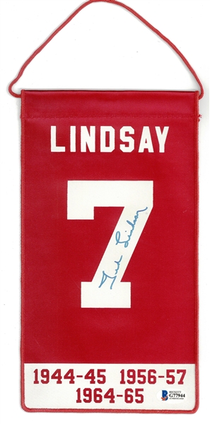 Ted Lindsay Autographed 5x10 Mini Banner