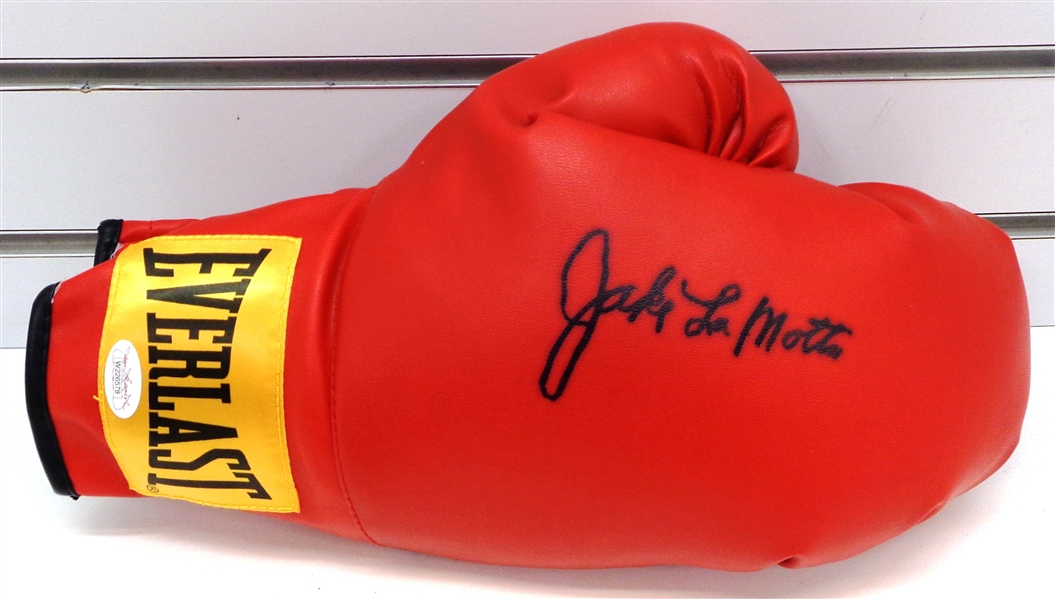 Jake Lamotta Autographed Boxing Glove