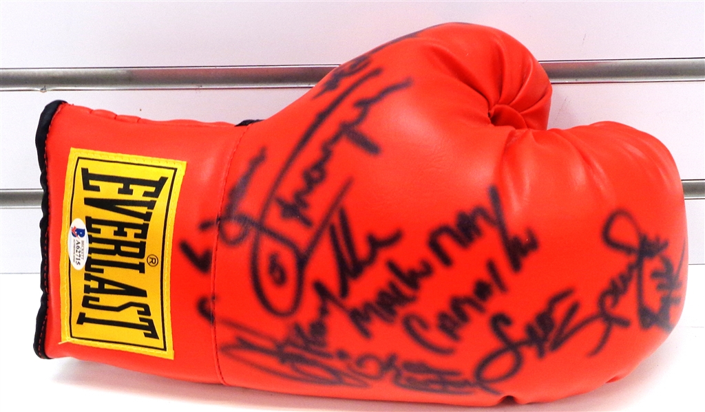 Boxing Glove Autographed by 7 Champions