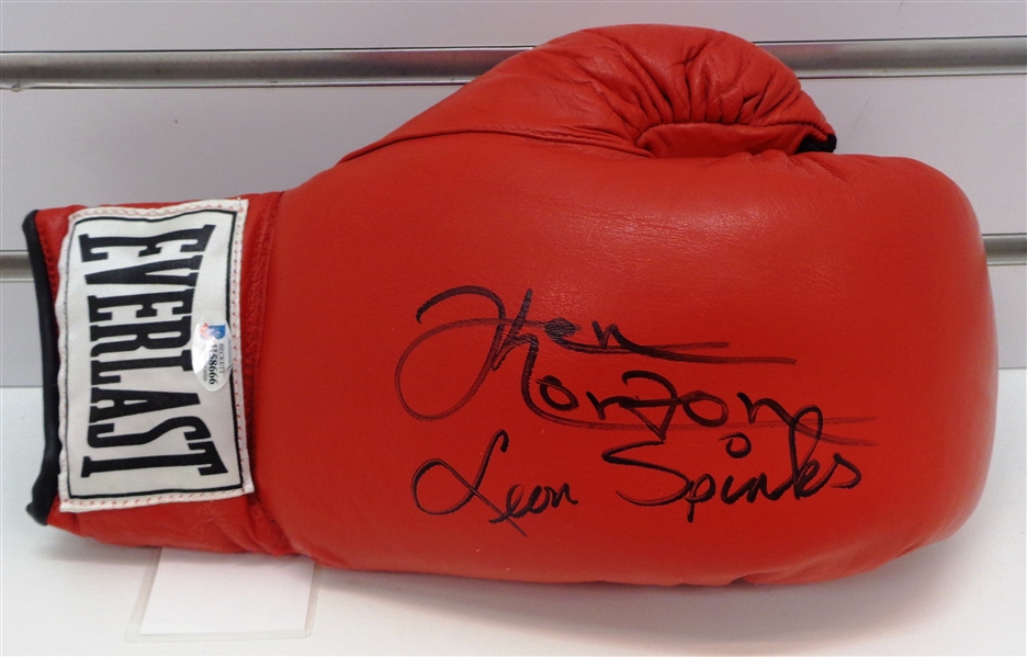 Ken Norton & Michael Spinks Autographed Boxing Glove