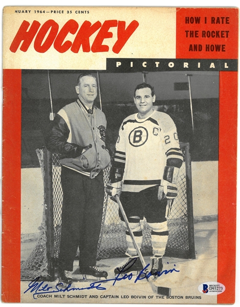 Milt Schmidt & Leo Boivin Autographed 1964 Hockey Pictorial