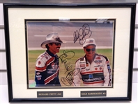 Dale Earnhardt & Richard Petty Autographed Framed 8x10