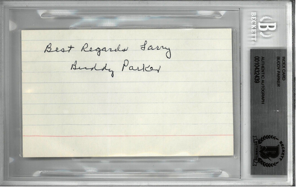 Buddy Parker Autographed 3x5 Index Card