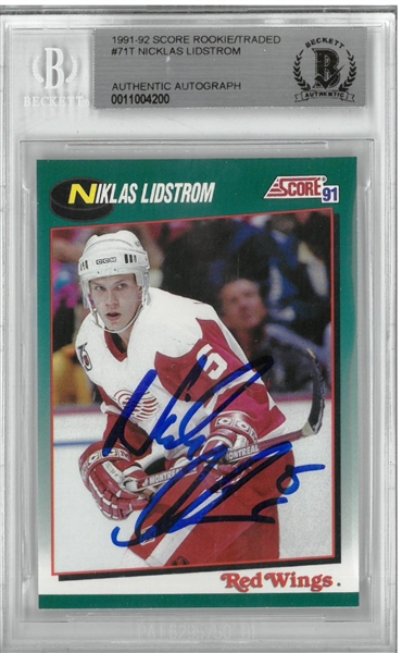 Nick Lidstrom Autographed 1991/92 Score Rookie Card