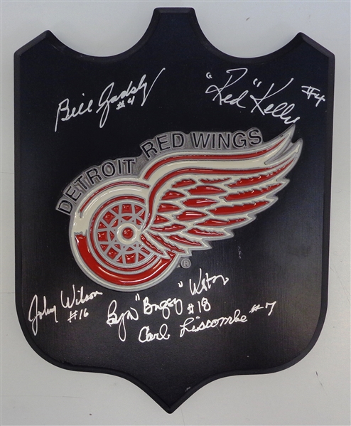 Red Wings 8" Plaque Signed by 5