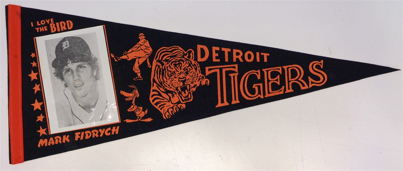 Mark "The Bird" Fidrych Vintage Detroit Tigers Pennant