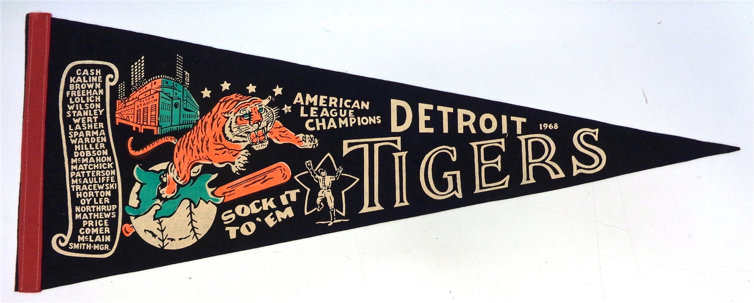 Lot Detail - 1968 Tigers Al Champions Pennant