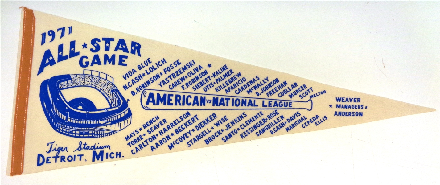 Lot Detail 1971 MLB All Star Game in Detroit Pennant