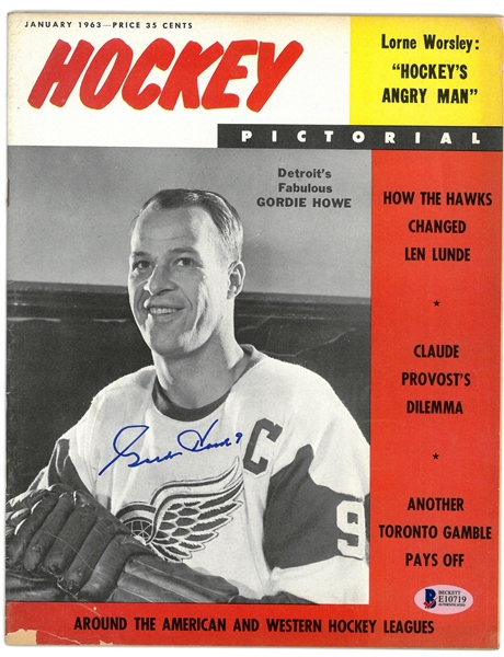 Gordie Howe Autographed 1963 Hockey Pictorial