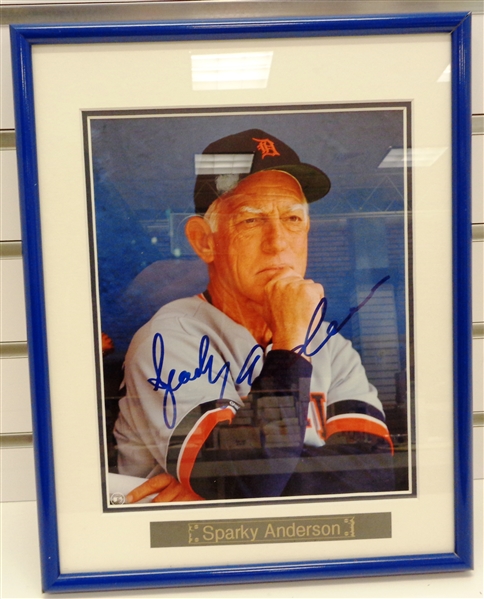 Sparky Anderson Autographed Framed 8x10 Photo