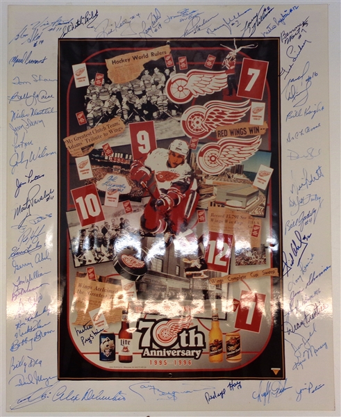 Red Wings 70th Ann. 16x20 Signed by 50+