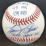 Miguel Cabrera Autographed Triple Crown Stat Baseball
