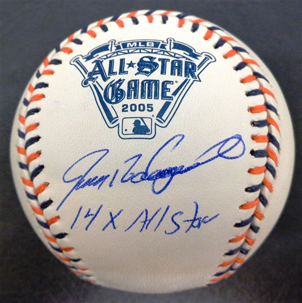 Ivan Rodriguez Autographed 2005 All Star Baseball w/ 14X All Star