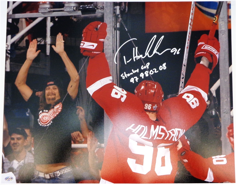 Tomas Holmstrom 16x20 Inscribed/Autographed w/ Kid Rock 