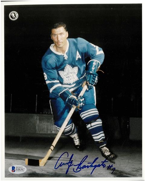Andy Bathgate Autographed Maple Leafs 8x10