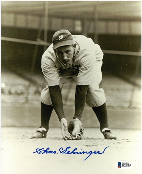 Charlie Gehringer Autographed 8x10 Photo (Fielding)