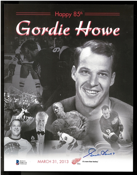 Gordie Howe Autographed 85th Birthday 8.5x11