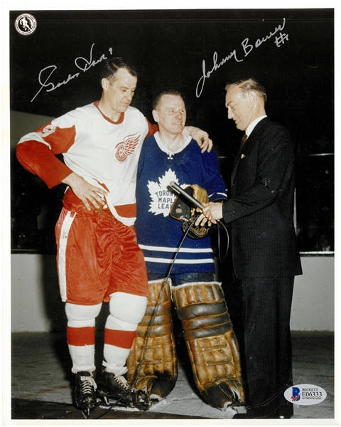 Gordie Howe & Johnny Bower Autographed 8x10 Photo