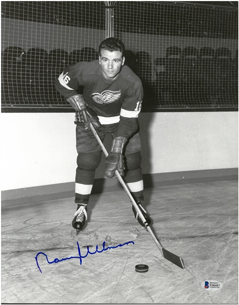 Norm Ullman Autographed 11x14 Red Wings Photo