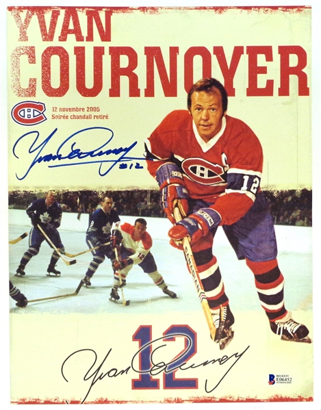 Yvon Cournoyer Jersey Retirement Signed Pamphlet