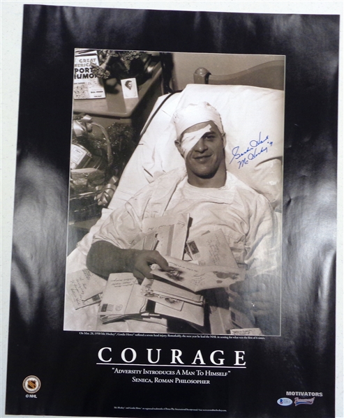 Gordie Howe Autographed "Courage" 22x28 Poster