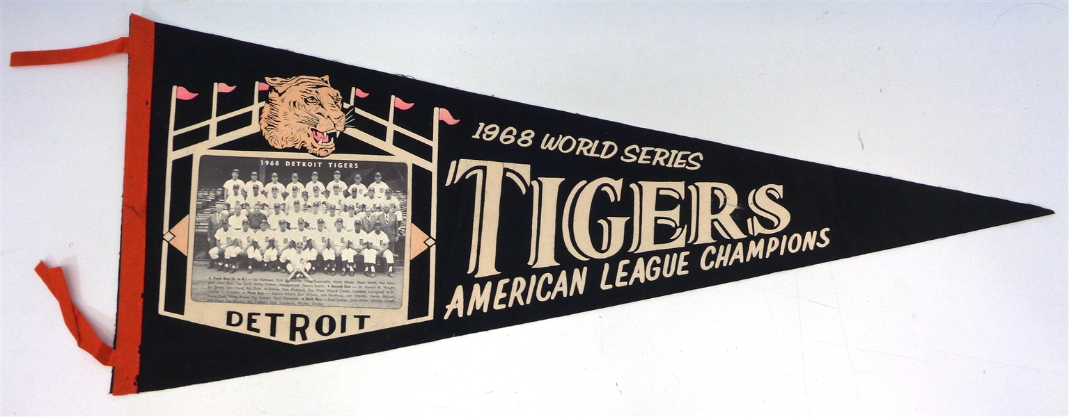 1968 Detroit Tigers Team Photo Pennant