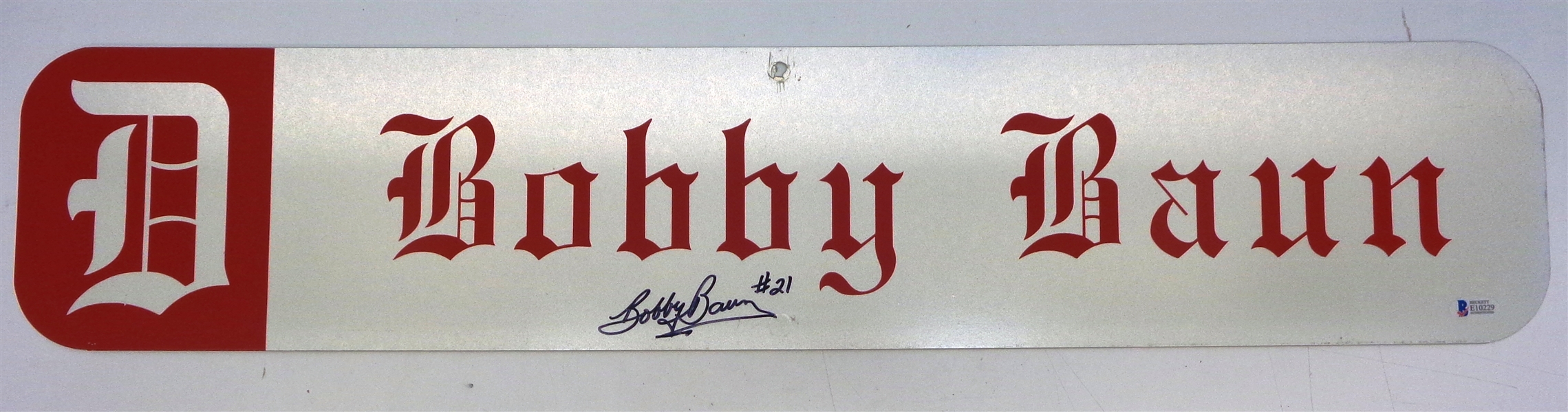 Bobby Baun Autographed 6x30 Custom Street Sign