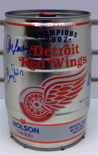 2002 Detroit Red Wings Mini Keg Signed by Lidstrom & More