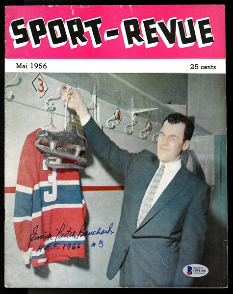 Emile "Butch" Bouchard Autographed 1956 Sport Revue