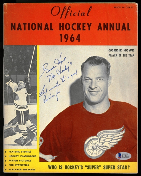 Gordie Howe Autographed 1964 Hockey Annual