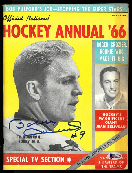 Bobby Hull Autographed 1966 Hockey Annual