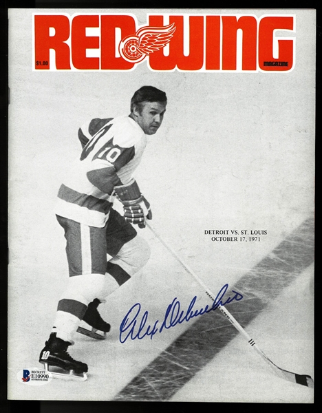 Alex Delvecchio Autographed 1971 Red Wings Program
