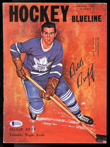 Dick Duff Autographed 1959 Hockey Blueline