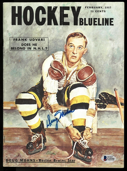 Doug Mohns Autographed 1957 Hockey Blueline
