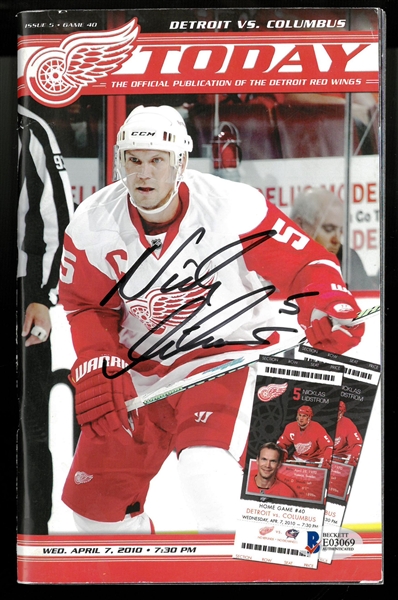 Nick Lidstrom Autographed 2010 Red Wings Program