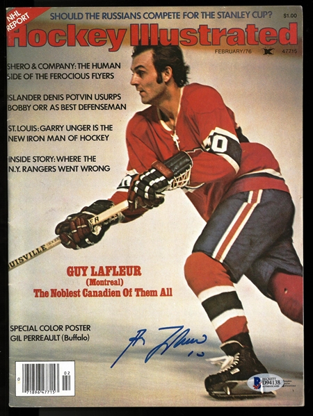 Guy Lafleur Autographed 1976 Hockey Illustrated
