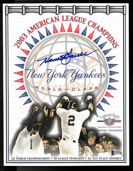 Hank Bauer Autographed Yankees Program