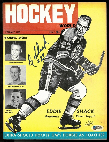 Eddie Shack Autographed 1968 Hockey World
