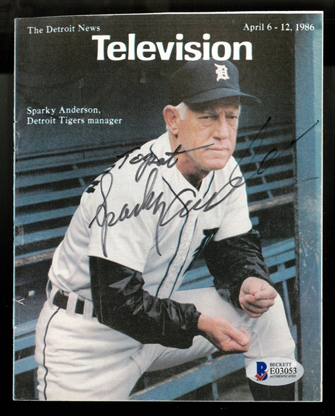 Sparky Anderson Autographed TV Guide