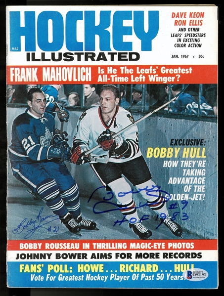Bobby Hull & Bobby Baun Autographed Hockey Illustrated