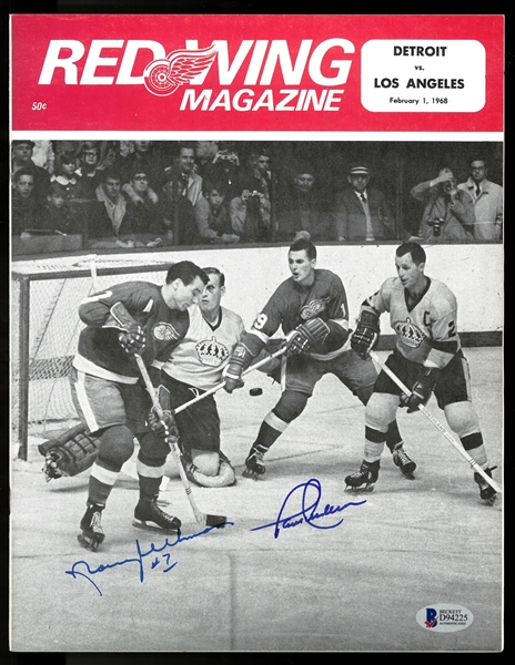 Norm Ullman & Paul Henderson Autographed Red Wings Program