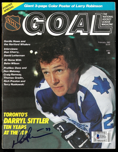 Darryl Sittler Autographed 1980 Goal Magazine