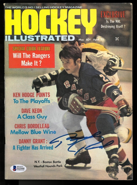 Brad Park Autographed 1971 Hockey Illustrated